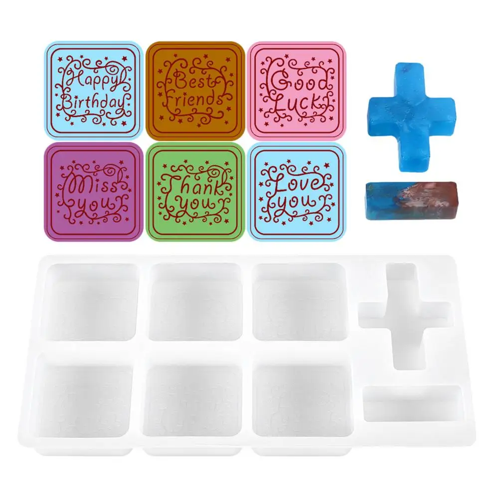 

English Seal Epoxy Resin Mold Jewelry Casting Silicone Mould DIY Stamp Mould Crystal Epoxy Seal Mold Birthday Gift Manual Crafts