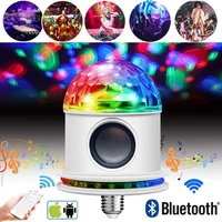 led disco ball lamps portable bluetooth speakers 10w e27 b22 multicolor crystal music light stage lamp wireless stereo audio