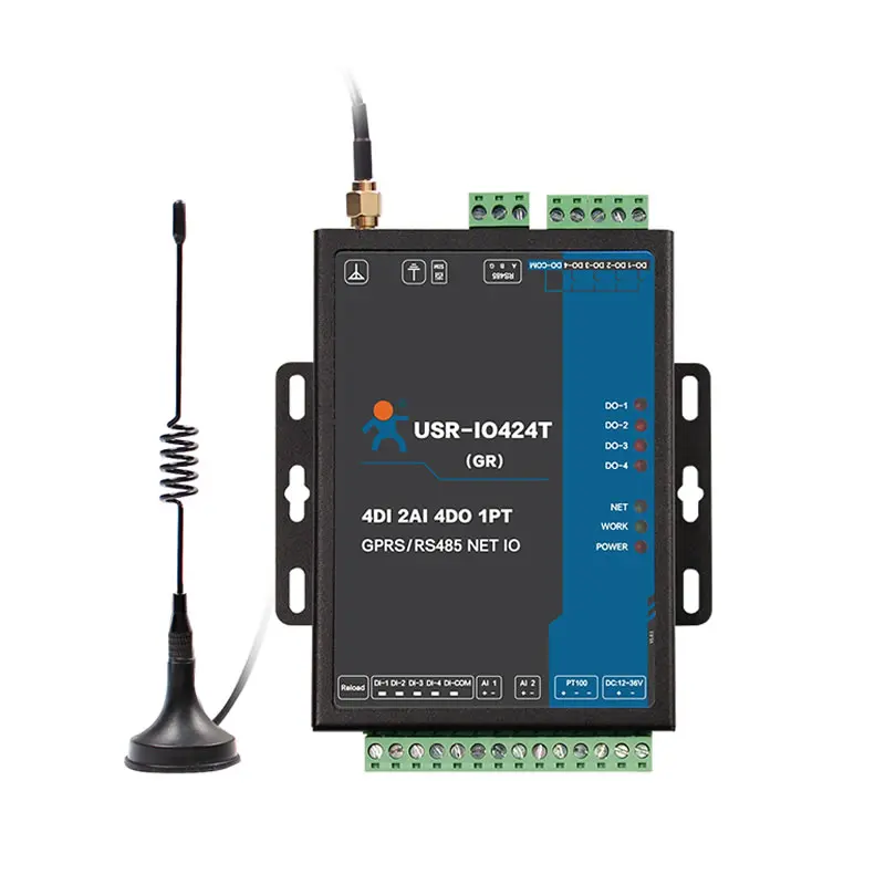 USR-IO424T-GR 4 канала GPRS GSM сети ввода-вывода контроллер способа Температура