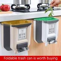 kitchen wall mounted foldable trash can hangable trash can car trash can toilet waste storage bin bathroom trash can cleaning