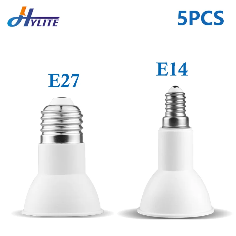 5 шт./лот Светодиодная лампа JDR E14 E27 нерегулируемая яркость SMD2835 внутренняя для