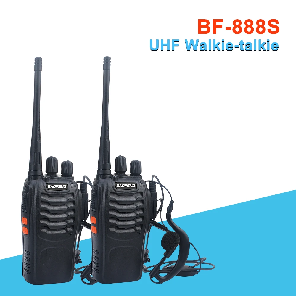 

2pcs/lot Free shipping walkie talkie baofeng bf-888s UHF baofeng ham amateur VOX radio 888s 400-470MHz 16CH with Earpiece