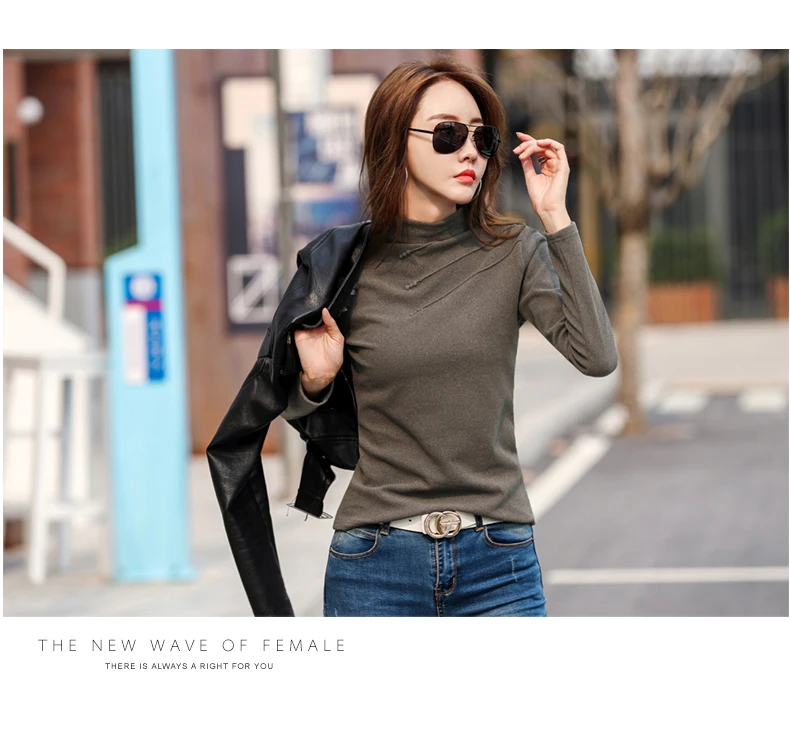 BOBOKATEER белая футболка женская одежда camiseta mujer половина водолазка футболка Женские футболки хлопок футболка женская
