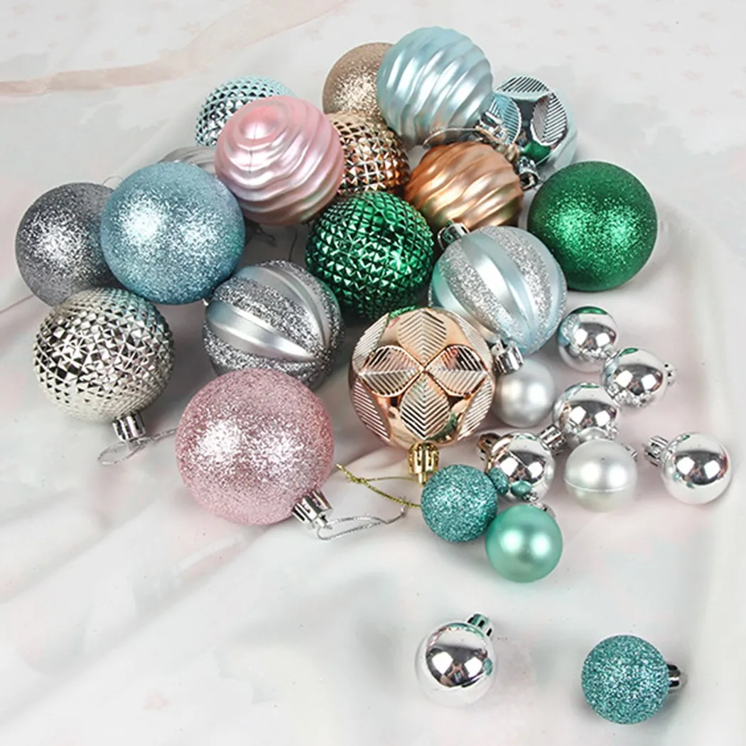

26Pcs Christmas Tree Glitter Baubles Ball Baubles Colorful Xmas Party Home Garden Christmas Decoration Supplies Hot Sale