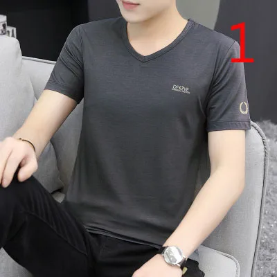 

Sports t-shirt men's short-sleeved summer casual half-sleeve bronzing LOGO top round neck