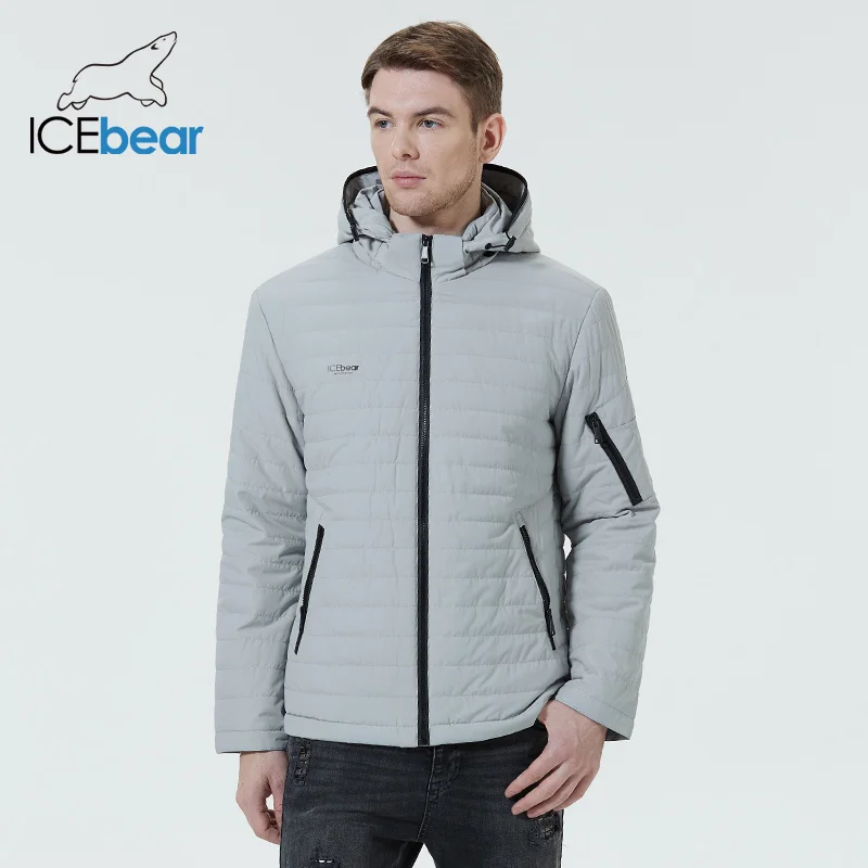 ICEbear 2022 new men's short cotton jacket fall fashion men's high quality coat with hood brand clothing MWC21662D