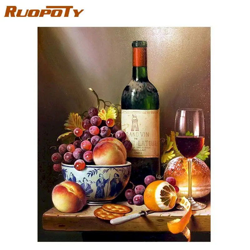 

RUOPOTY Frame DIY Digital Painting By Numbers Kits Hand Painted Modern Wall Art Canvas Painting For Artwork&Home Decor