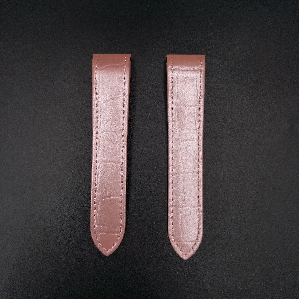 Pink Ремешок из натуральной кожи для часов Cartier Santos 20 мм 23 мм ремешок из коровьей кожи - Цвет ремешка: Pink