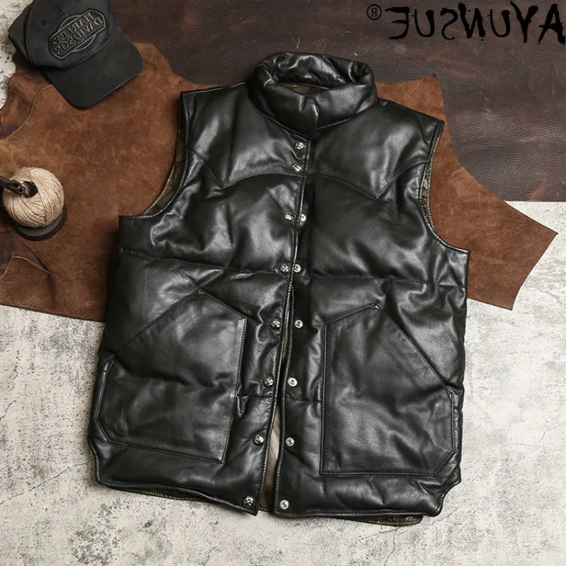 

Real men's jacket, real leather vest, sleeveless, winter, 2021 g-klx kj4274