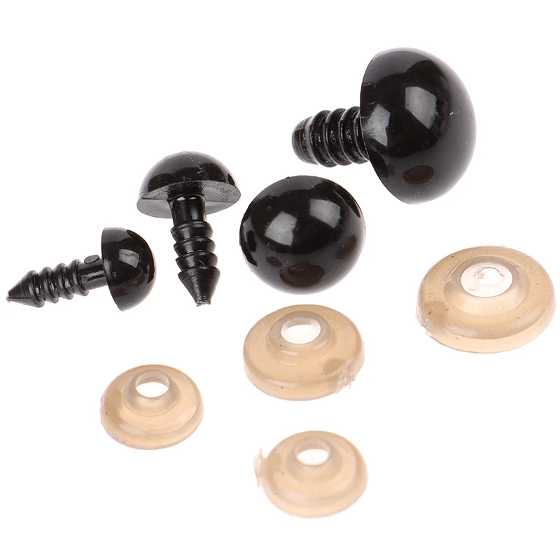 

100sets 8/10/12/15 mm Glitter Safety Eyes Nonwovens Hard Washer Clear Plush Doll Round Plastic Safety Eyes