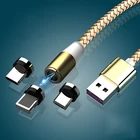 Магнитный кабель Micro USB Тип C для iPhone Xiaomi Быстрая зарядка USB кабель магнитное зарядное устройство провод Cor