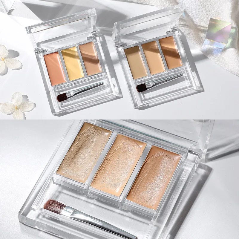 Оптовая продажа 3 цвета консилер Палитра крем текстура покрытие акне пятна