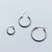 925 sterling silver handmade horseshoe button u shaped solid earrings simple trendy earrings ladys large ring earrings