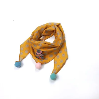 bunny yellow Детские шарфы-нагрудники осень-зима хлопок Треугольники шарф для девочек, для мальчиков с рисунками из мультфильмов милые шарфы с круглым воротником и шейный платок - Цвет: bunny yellow