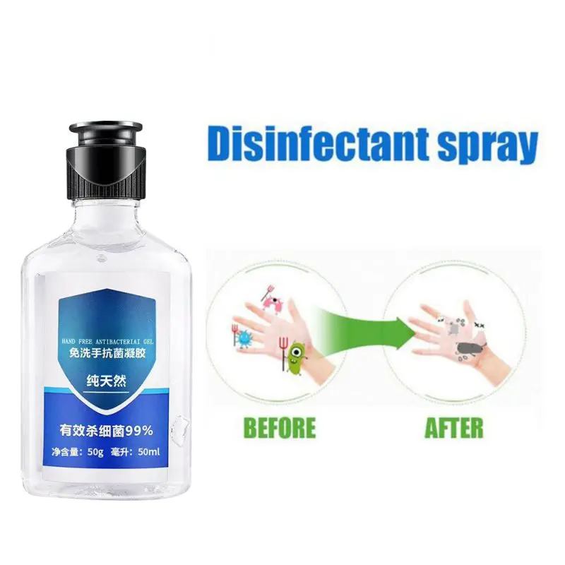 Быстросохнущий Дезинфицирующий Гель для мытья рук 50 мл одноразовое