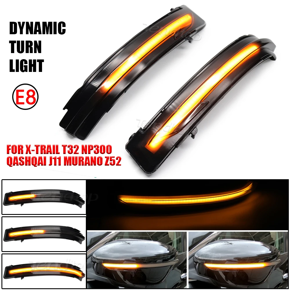 

For Nissan X-Trail T32 Qashqai J11 Murano Z52 Navara NP300 Pathfinder Car Dynamic Blinker LED Lamp Turn Signal Side Mirror Light