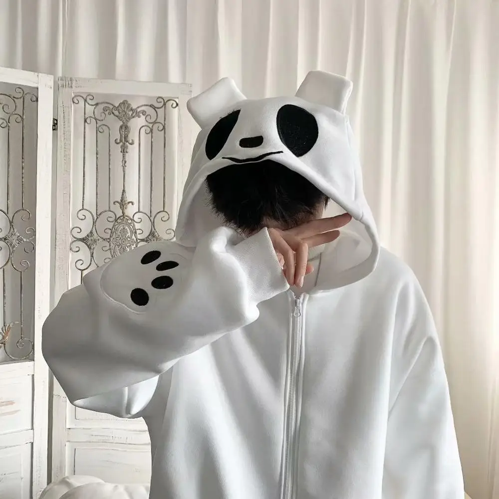

Kawaii Hoodies Streetwear Couple Autumn Coat Fashion Loose Cartoon Panda Hoodie Sweatshirt Unisex Hoodie Men Womens