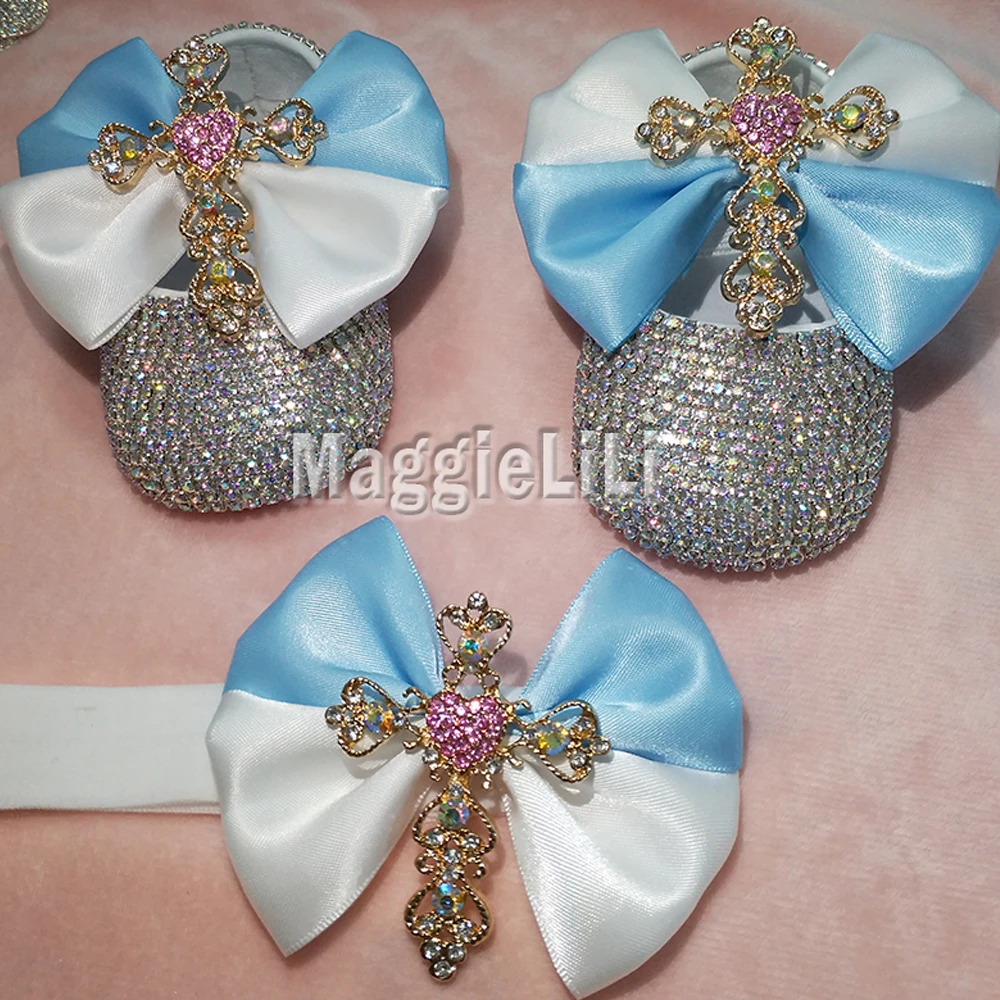 

Роскошные украшения Стразы, обувь для маленьких девочек, повязка на голову для первых шагов, набор сверкающих украшений, обувь принцессы, по...