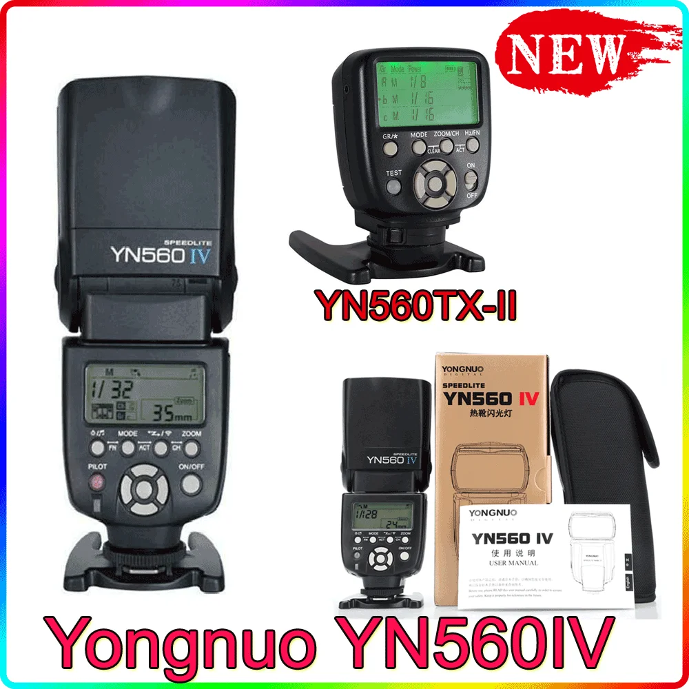 

YONGNUO YN560IV Speedlite 2.4G Wireless Radio Master Slave Flash YN560 IV for DSLR Camera Canon Nikon Sony Pentax Olympus Fuji