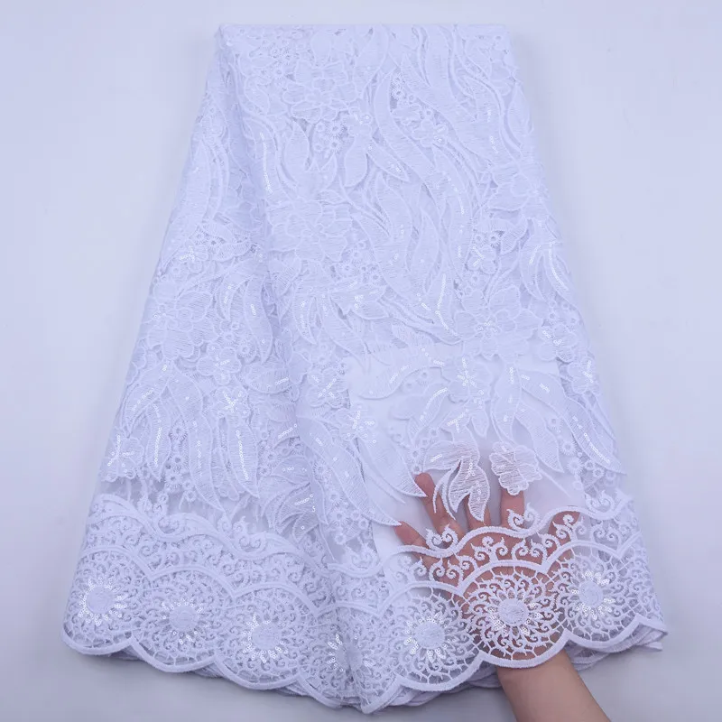 African Cord Lace Fabric 2020 High Quality Sequins French Mesh Nigerian Milk Silk Fabrics For Dress | Дом и сад