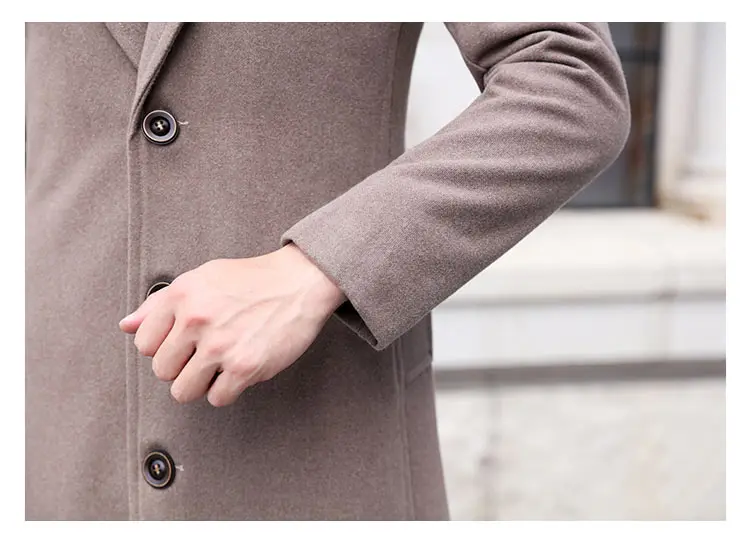 Мужской повседневный деловой Тренч облегающее длинное пальто в Корейском стиле