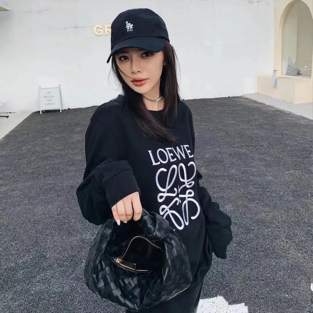 

2021 spring sweater loose long sleeve cotton terry couple parent shirt tide