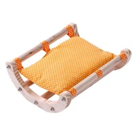 guinea pig bed hedgehog house pad rabbit bunny bed toy cage accessories chair shaker wooden detachable frameorange