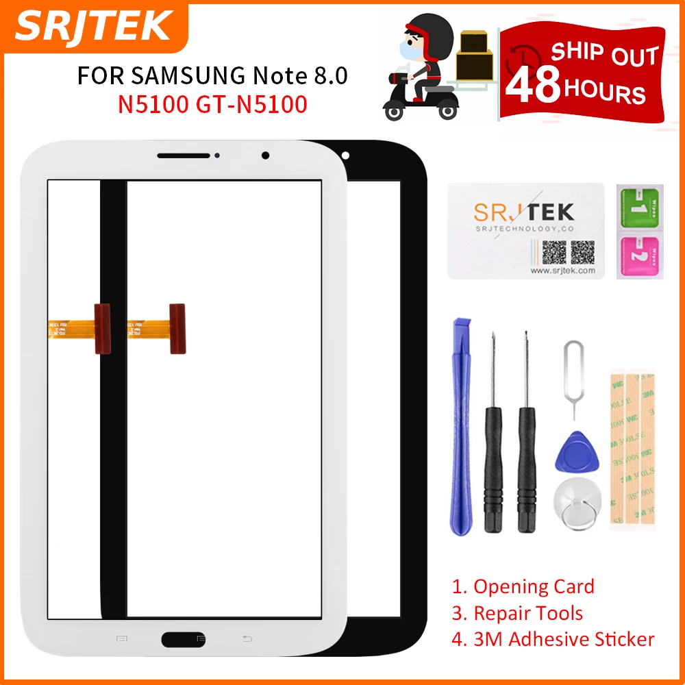 Srjtek 8&quot For Samsung Galaxy Note 8.0 N5110 Touch Screen With Digitizer Panel Front Glass Lens Black white | Компьютеры и офис