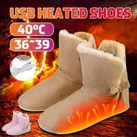 winter indoor usb charge electric foot warmer warm foot cover washable electric heating slipper anti slip thermal warmer boot
