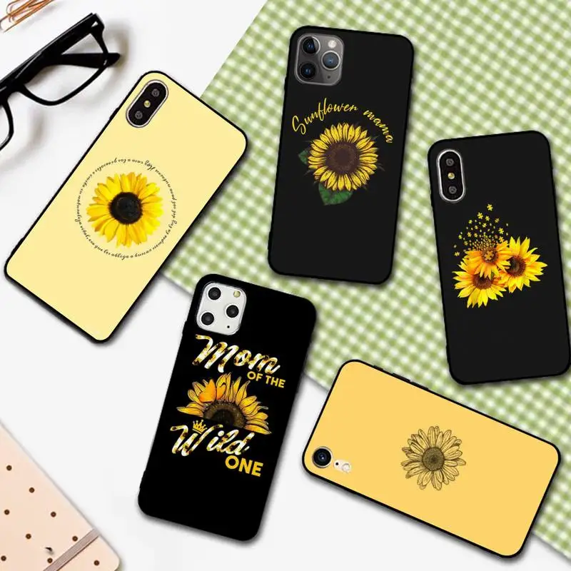 

YNDFCNB Beautiful Yellow Sunflower Phone Case for iPhone 11 12 13 mini pro XS MAX 8 7 6 6S Plus X 5S SE 2020 XR cover