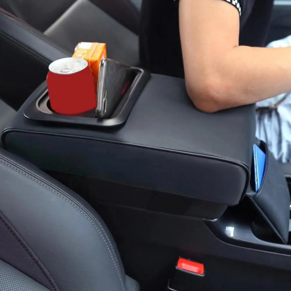 

1PCS Car Armrest Cushion Box With Cup Holder Rear Seat Increased Elbow Support Car Armrest Holder Vehicle Arm Cushion Storager