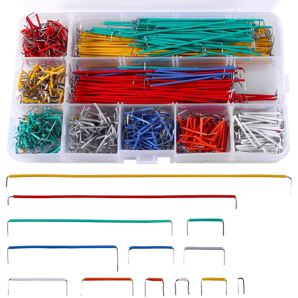 840 Pieces Preformed Breadboard Jumper Wire Kit 14 Lengths Assorted Jumper Wire for Breadboard Prototyping Solder Circuits