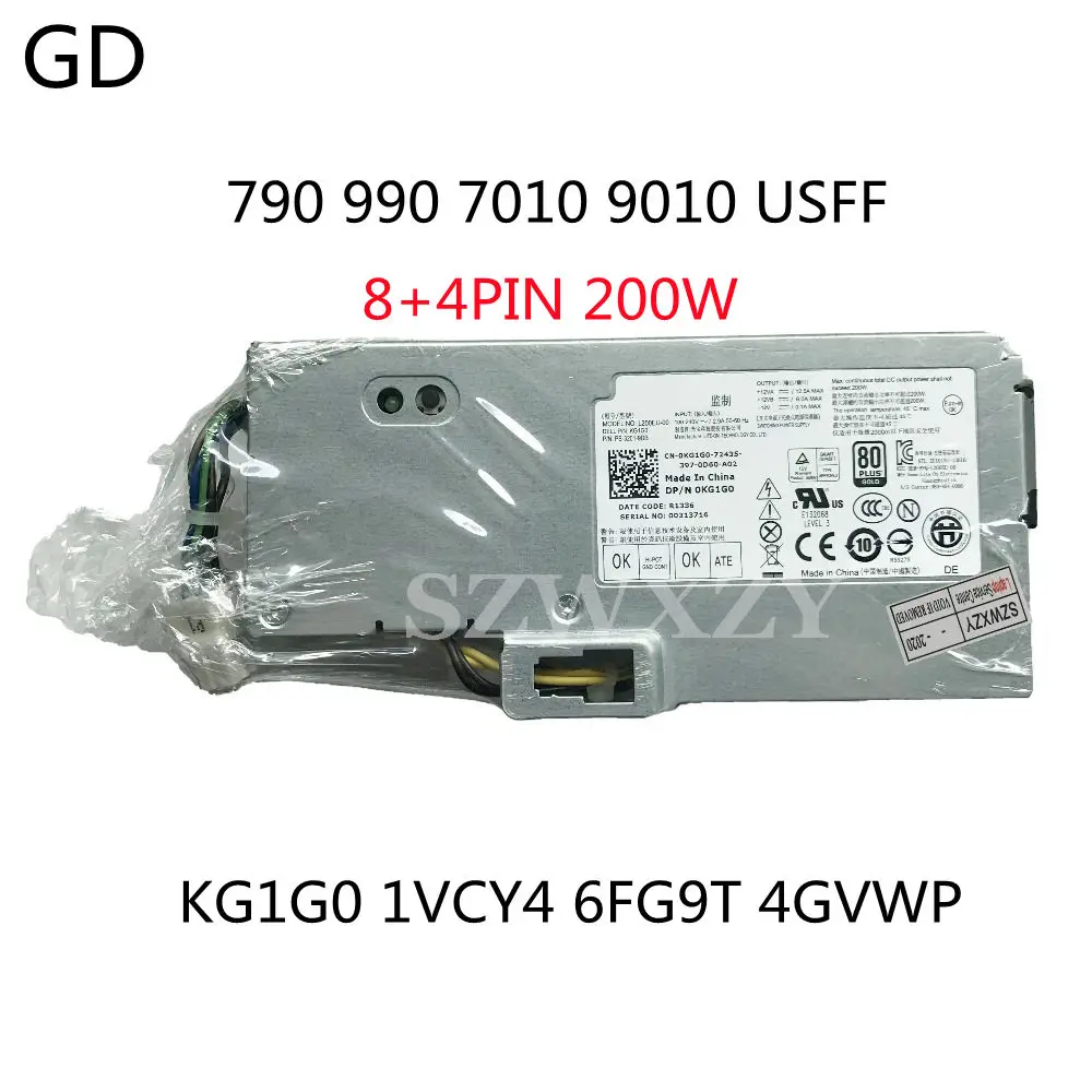 GD Оригинал для Dell 790 990 7010 9010 USFF 8 + 4PIN 200 Вт блок питания Флэшка KG1G0 1VCY4 6FG9T 4GVWP|Блоки