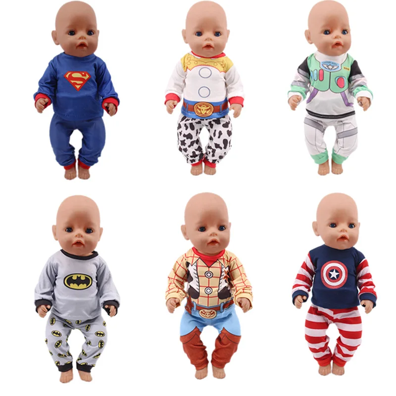 

Кукольная одежда с надписью «Unicorns милые пижамы 6 стилей подходит 18 дюймов American & 43 см для ухода за ребенком для мам Baby Doll поколения Рождествен...