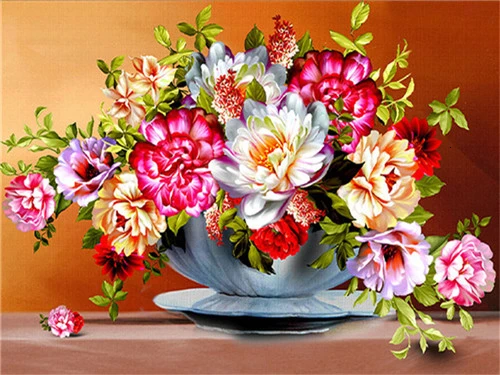FA8293 Huacan, 3D, сделай сам, алмазная вышивка, цветы, картина, стразы, алмазная живопись, вышивка крестиком, пион, рукоделие, подарок, декор на стену - Цвет: FA8293