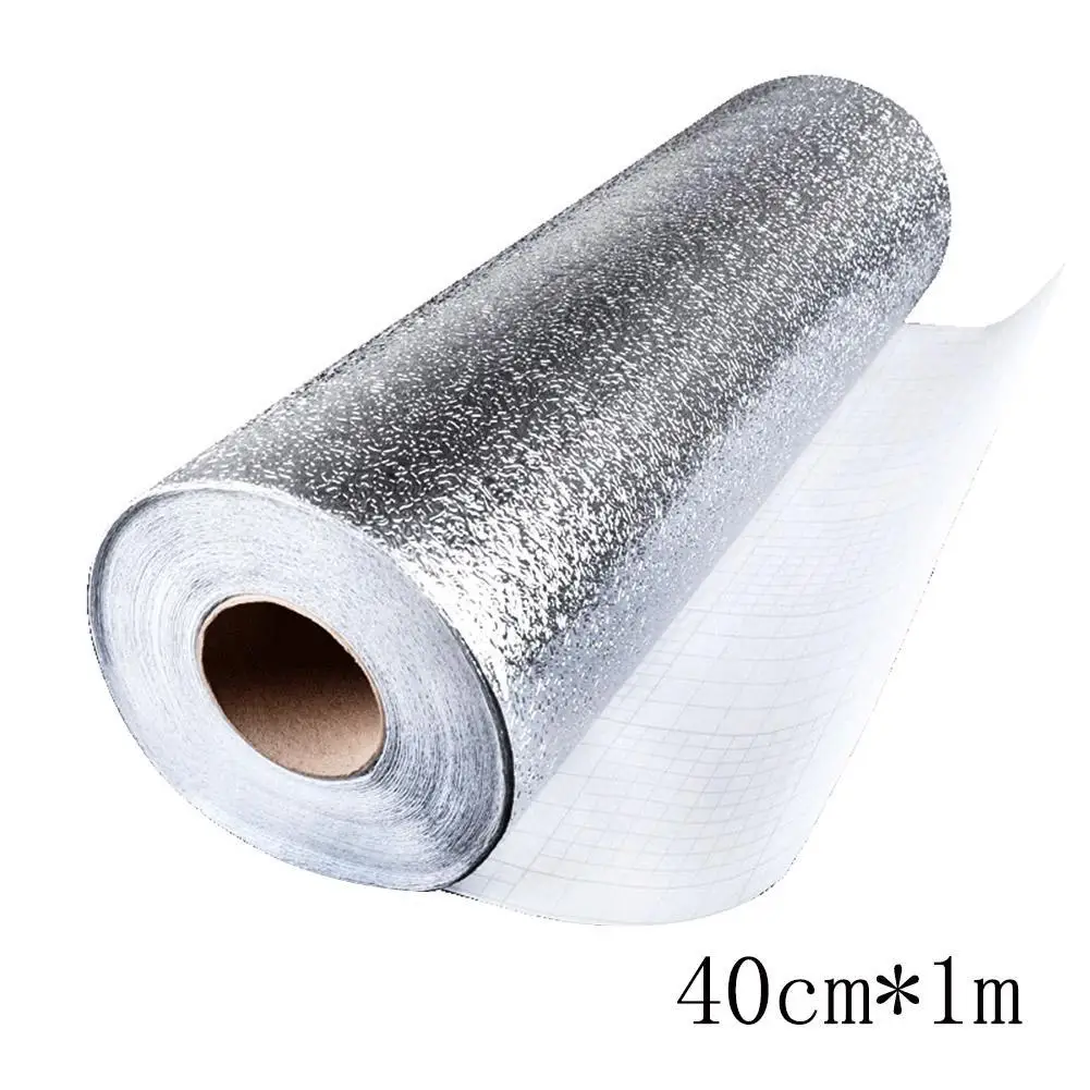 1/3 метра, не пропускающая масло Алюминий стены Стикеры s самоклеящаяся Кухня плита Шкаф Настенный защитный Стикеры легко чистить - Цвет: 1m