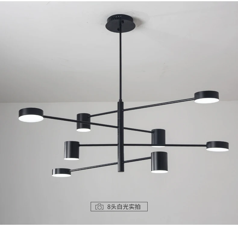 Nordic Led Ceiling Chandelier Light Lamp with Black Round Long for the Living Room Loft Bedroom Hall Dining Room Home Decor Lamp