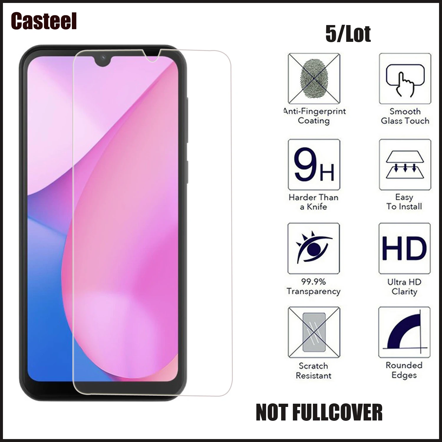 

5pcs 0.3mm 9H Premium 2.5D Curved Edge Tempered Glass For Blackview OSCAL C20 PRO Screen Protector Film