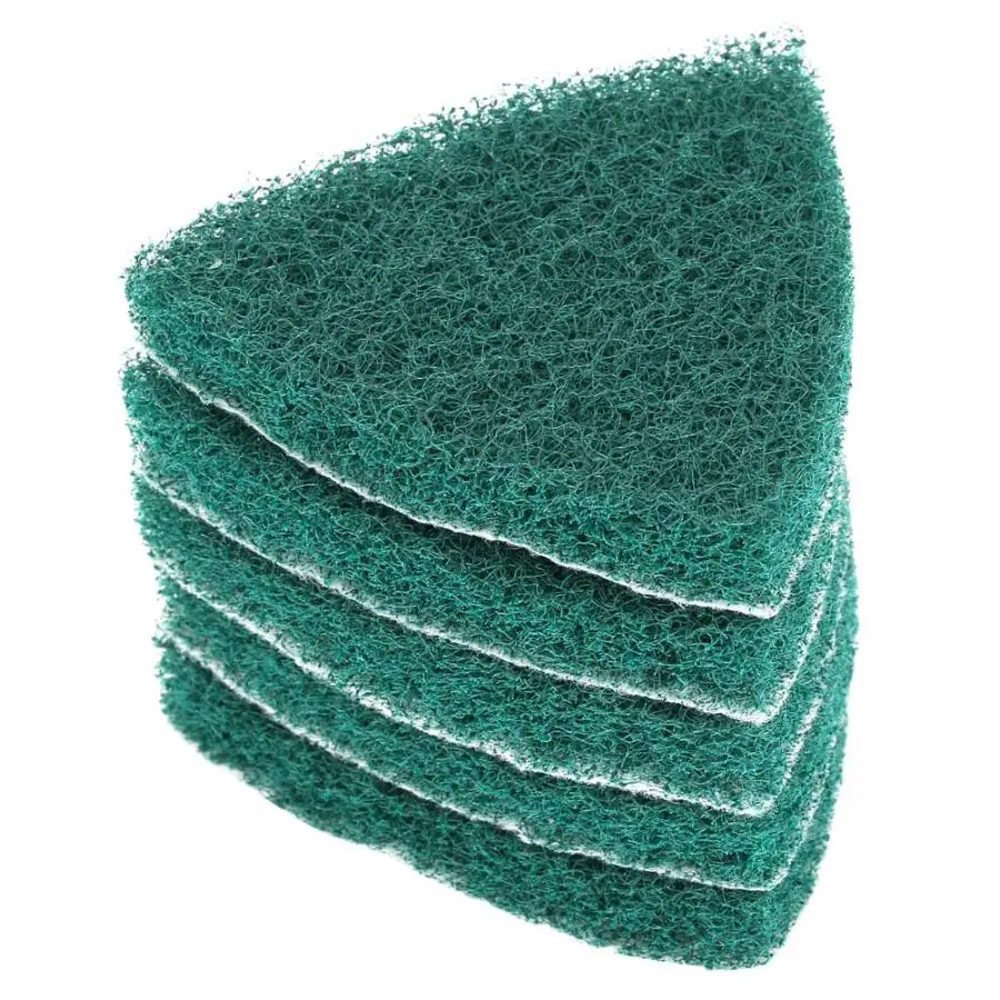 

5pcs Triangle Scouring Pad Polishing Pad Self Adhesive Plate Grinding Machine Accessories 13mm Nylon Pad
