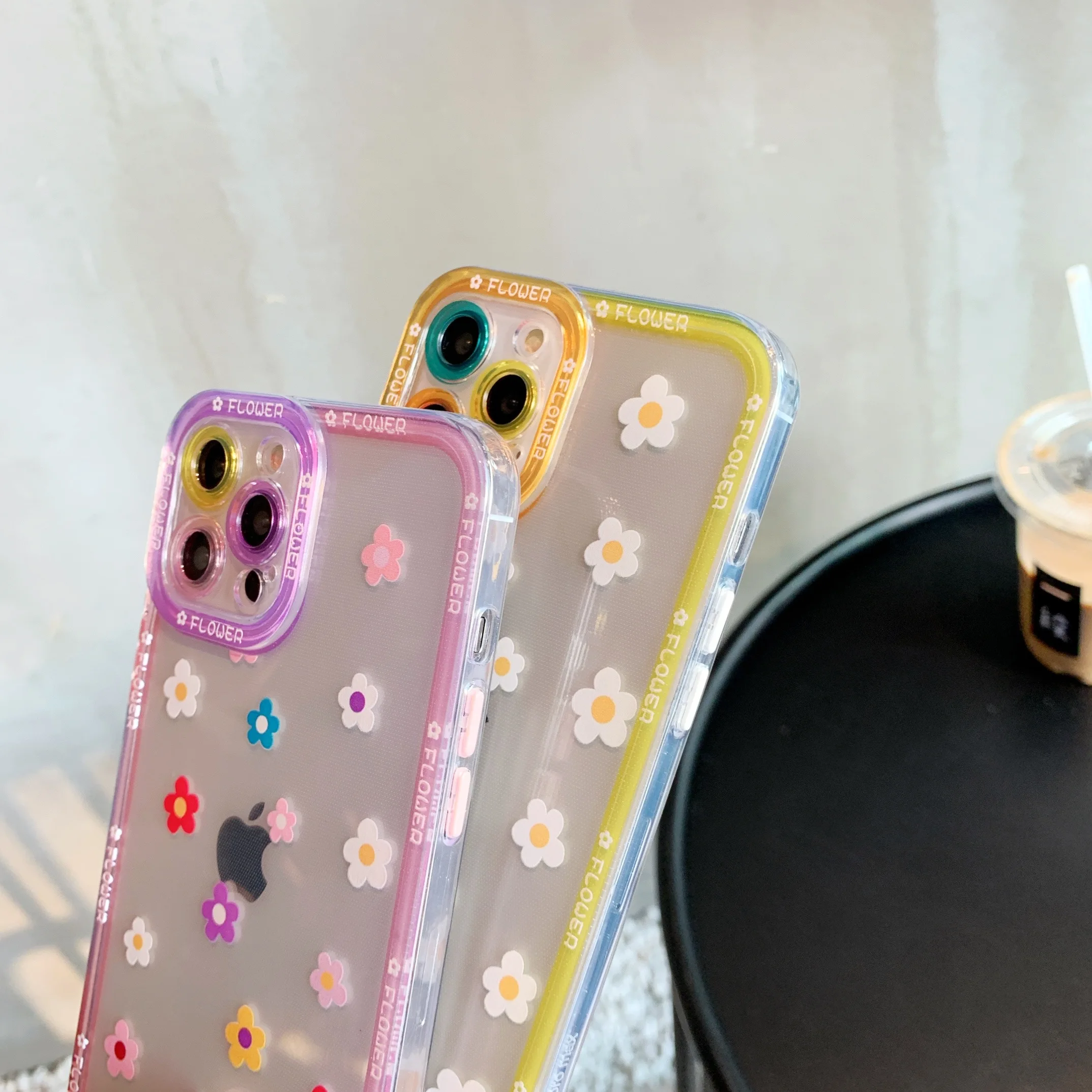 Прозрачный чехол для телефона с маргаритками и цветами iPhone 13 12 11 Pro Max XS XR X 7 8 Plus
