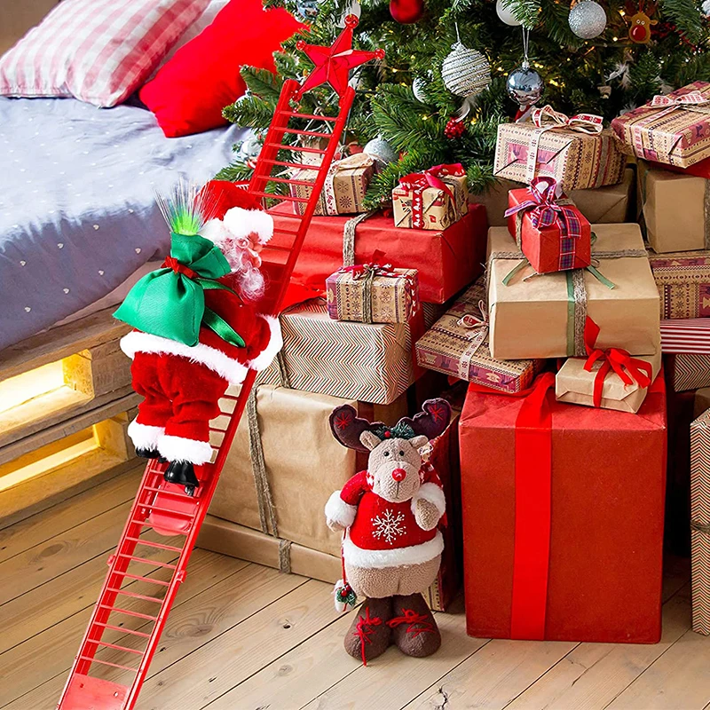 

Christmas Toys Santa Claus Electric Climb Ladder Christmas Climb Up The Beads and Down New Year Decor Christmas Kids Gifts Toys