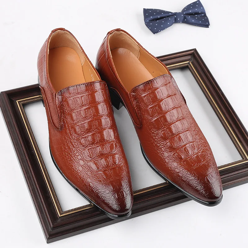 

Crocodile Shoes Black Business Shoes Men Oxford Leather Suit Shoes Men Italian Formal Dress Sapato Social Masculino Mariage 2021