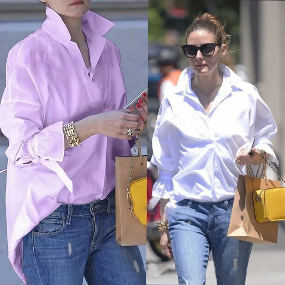 

Lugentolo Shirts Women Plus Size Long Sleeve Loose Solid Casual Fashion Turn-down Collar 2020 Autumn New Blouses