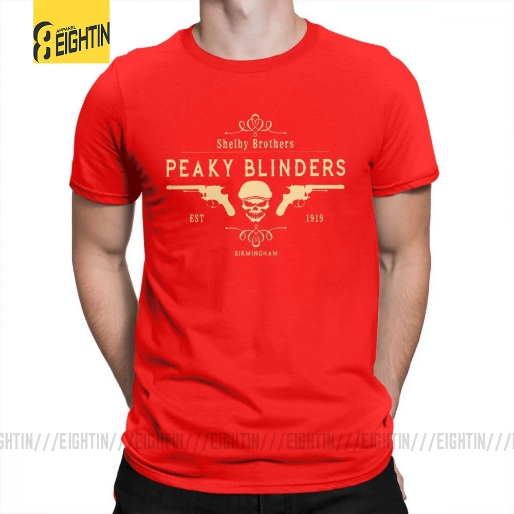 Красный Peaky Blinders, футболка, Shelby Brothers, новинка, круглый вырез, короткий рукав, мужские белые футболки, хлопок, потрясающая одежда - Цвет: Красный