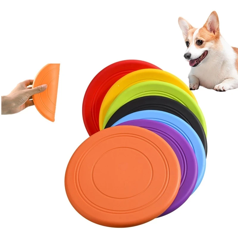 

Soft Non-Slip Silicone Dog Flying Disk Outdoor Game Interactive Pet Flying Discsdog Toy Soft Disc Puppy Training Dog Supplies