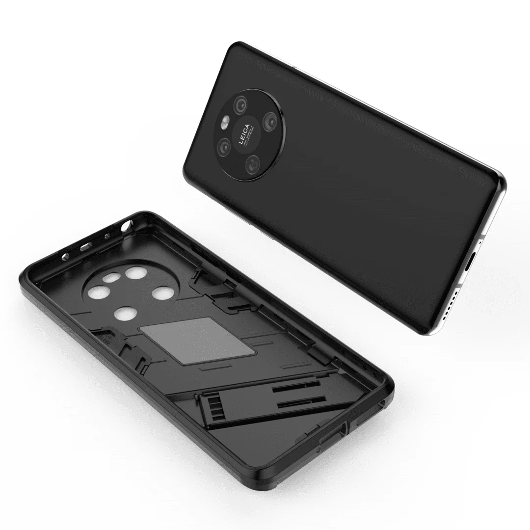 for huawei mate 40 30 pro hard rubber armor bracket cover case punk stlye protect shockproof for p 50 nova 8 pro free global shipping