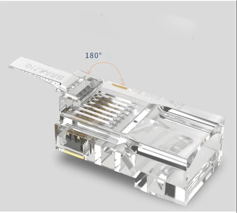 1000 шт. RJ45 RJ 45 сетевой кабель Ethernet Модульный разъем прозрачный Cat6 8P8C 8PIN Copoer