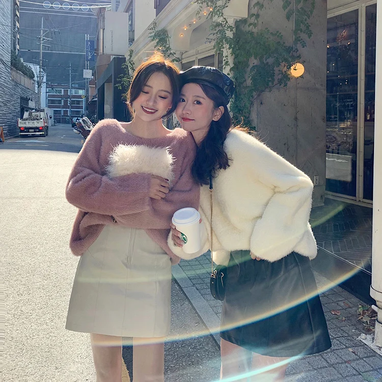 2019 осень зима женский свитер теплый пуловер Топ Повседневный рукав реглан