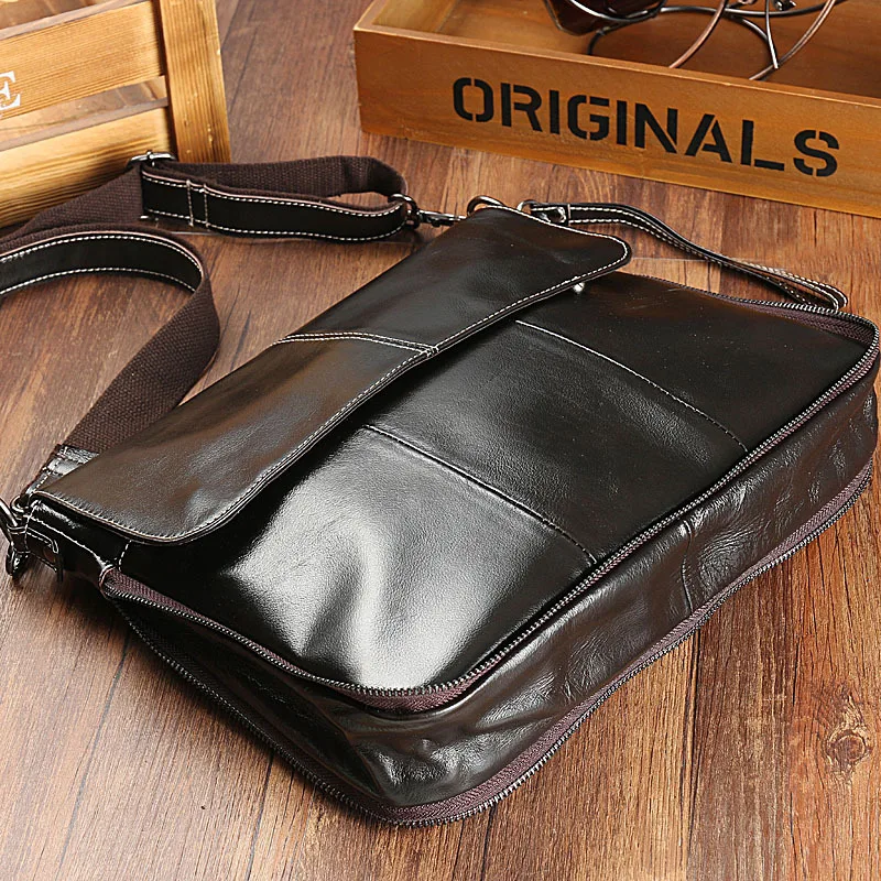 

Men's handbags business head layer cowhide oil wax men shoulder bag leather bag, high-volume business package man fashion bags