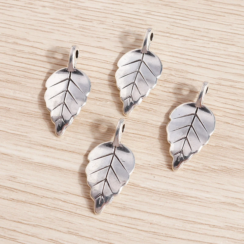 

10pcs 14*27mm Alloy Silver Color Leaf Charms for Jewelry Making DIY Drop Earrings Pendants Necklaces Handmade Jewelry Findings